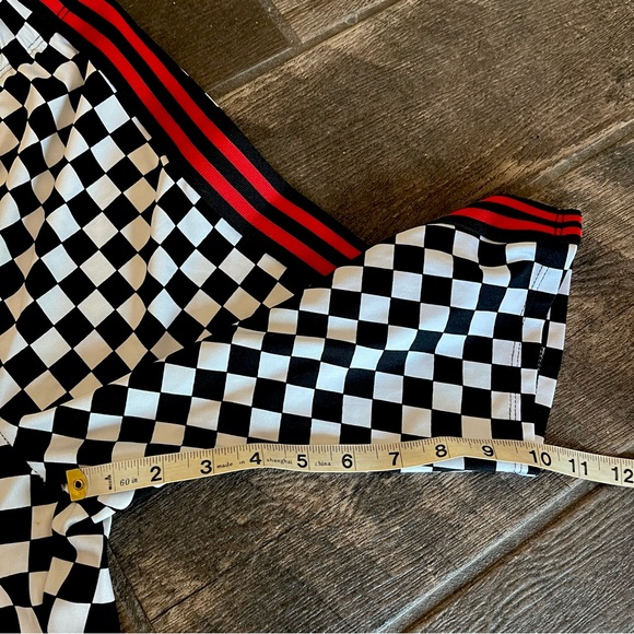 Fashion nova bike shorts Shein top checkered flag work out M - Picture 7 of 10